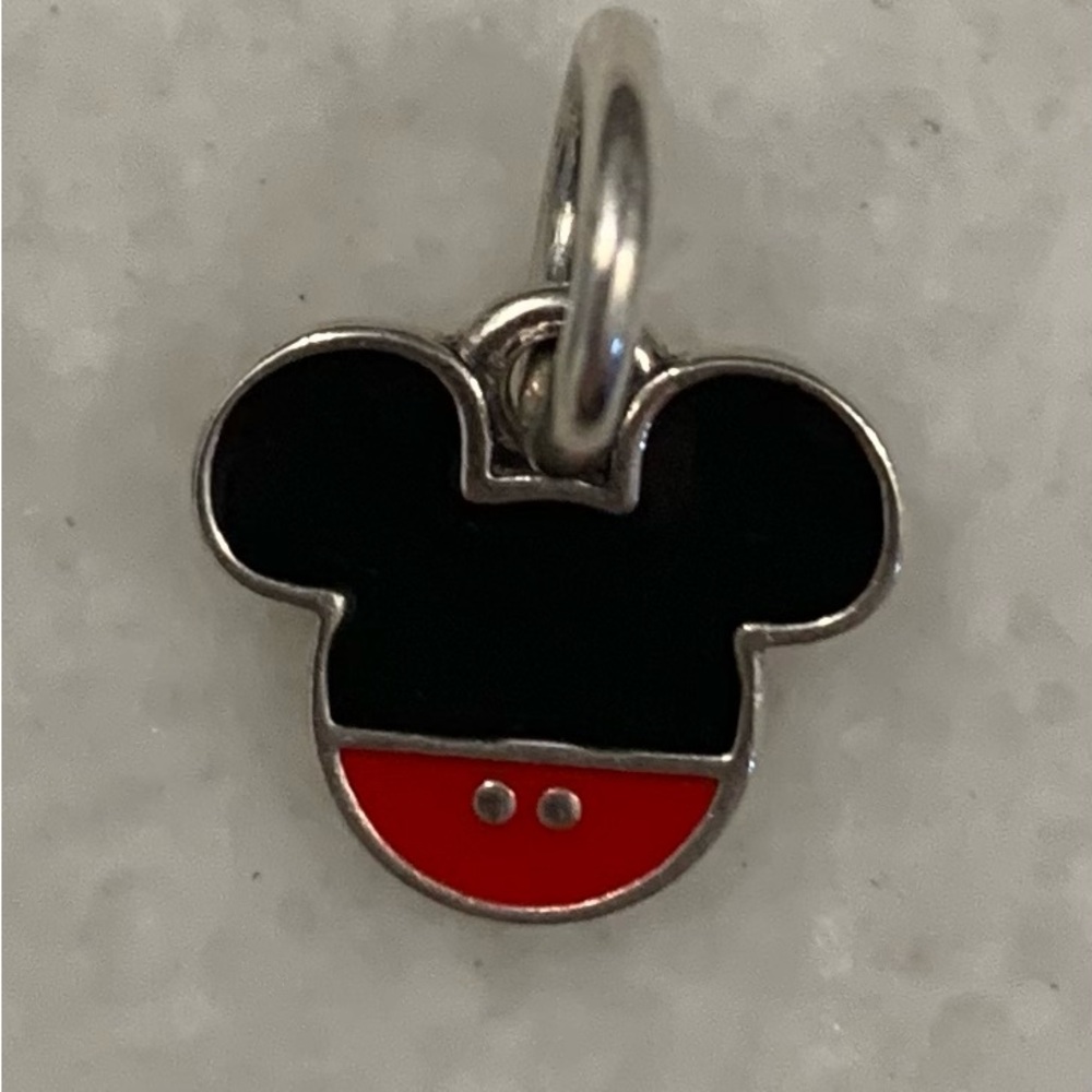 Mickey Mouse Black and Red Sterling Silver Charm
